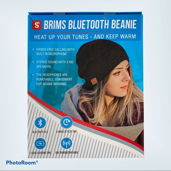 BRIMS Unisex Black Knitted Beanie Bluetooth Headset BNIB - Picture 4 of 5